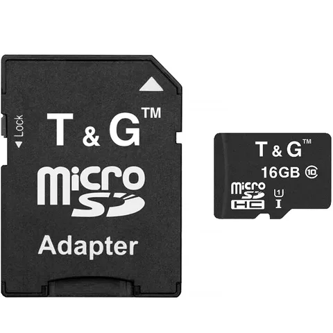 Карта пам'яті T&G microSDHC 16GB (UHS-I U1) W-20 MB/s, R-40 MB/s Class 10 (TG-16GBSD10U1-01) + SD Adapter