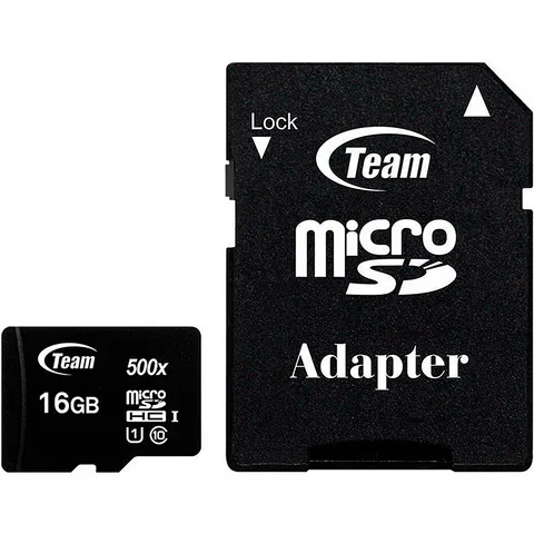 Карта пам'яті Team microSDHC 16GB (UHS-I U1) W-15 MB/s, R-80 MB/s Class 10 (TUSDH16GCL10U03)