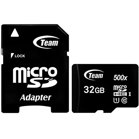 Карта пам'яті Team microSDHC 32GB (UHS-I U1) W-15 MB/s, R-80 MB/s Class 10 V6 (TUSDH32GCL10U03) + SD Adapter