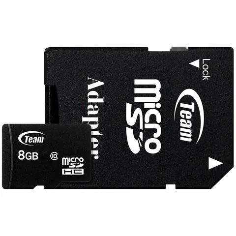 Карта пам'яті Team microSDHC 8GB (UHS-I) W-14 MB/s, R-20 MB/s Class 10 (TUSDH8GCL1003) + SD Adapter