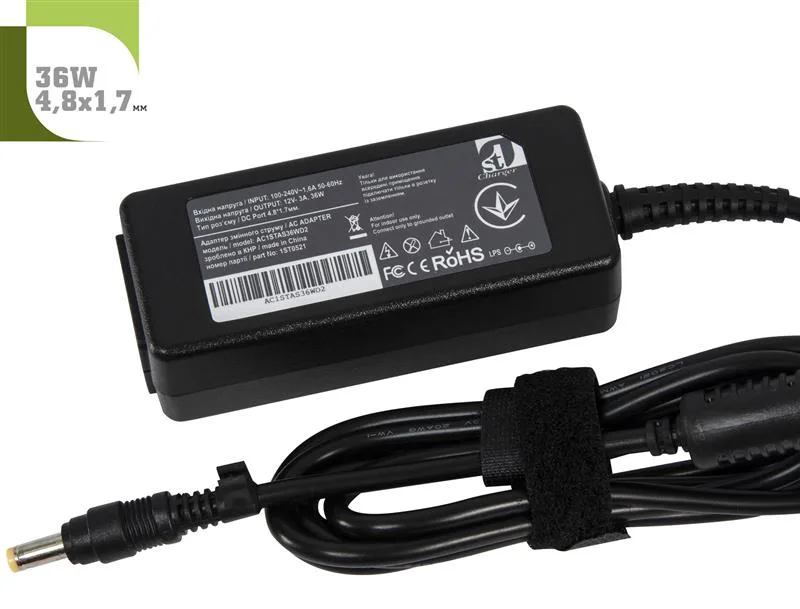 Блок питания для ноутбука Asus 1StCharger 12V 3A 36W 4.8 x 1.7 mm (AC1STAS36WD2)