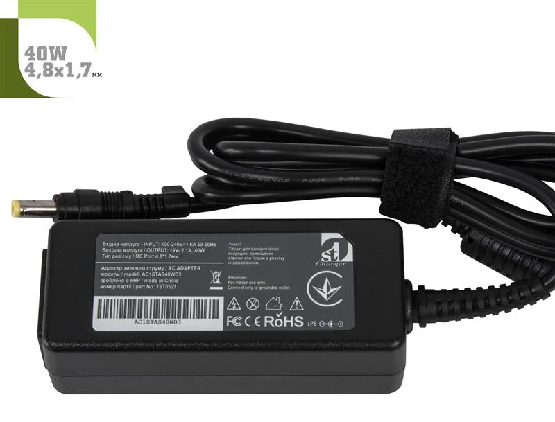 Блок питания для ноутбука Asus 1StCharger 19V 2.1A 40W 4.8 x 1.7 mm (AC1STAS40WD3) — фото 2