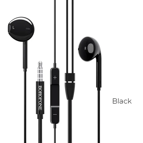 Наушники BOROFONE BM30 Original series wire control earphones with mic Black (BM30B)