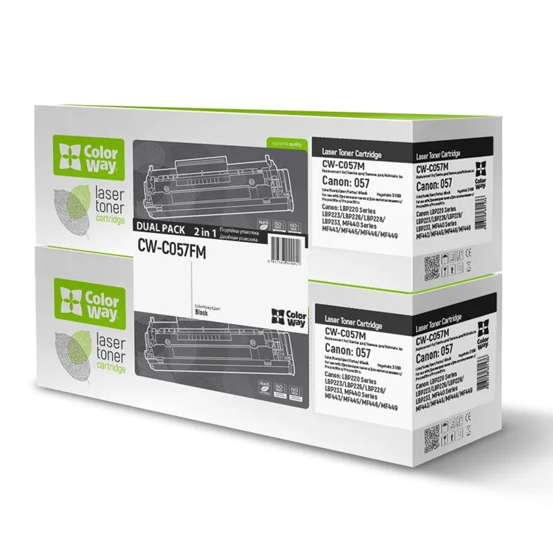 Картридж ColorWay Canon 057 Black Dual Pack (CW-C057FM) с чипом