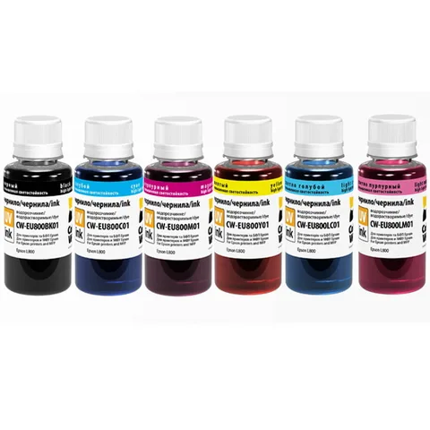 Комплект чернил ColorWay Epson L800 6 x 100 мл BK/C/LC/LM/M/Y (CW-EU800SET01)