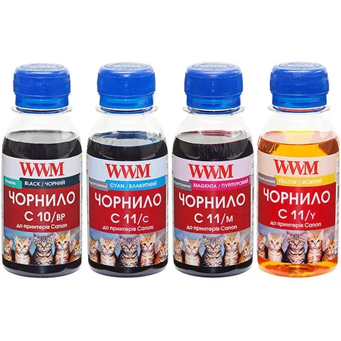 Комплект чернил WWM Canon PG510BP/CL511C/M/Y 4 x 100 мл B/C/M/Y (C10/11SET4-2)