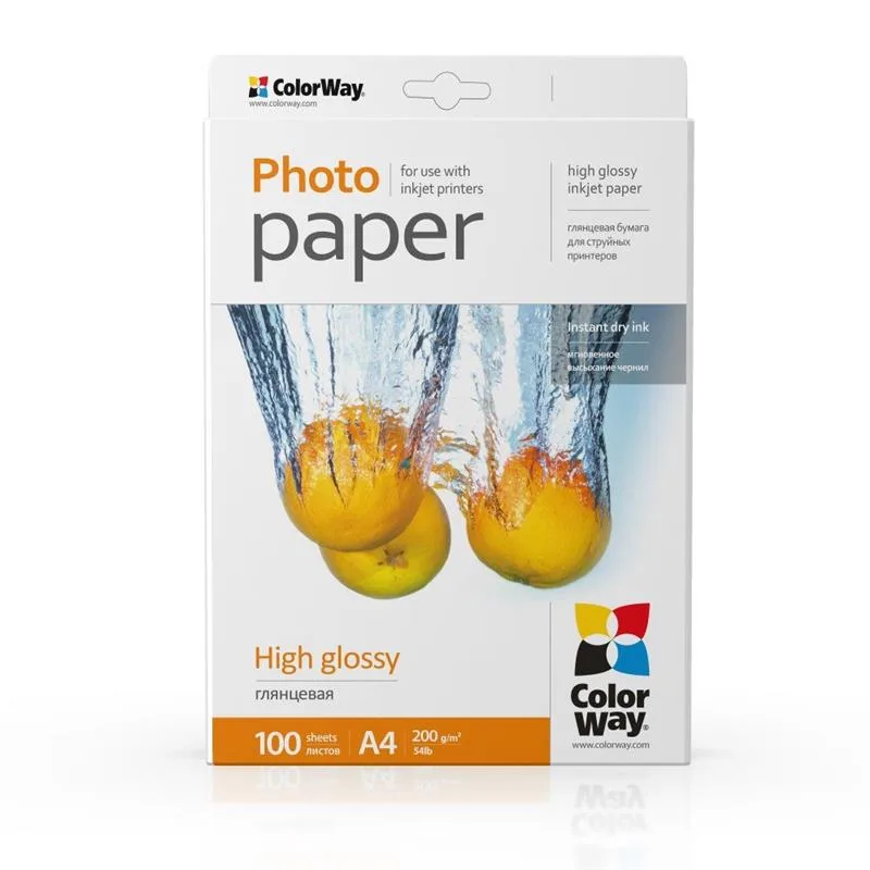 Фотопапір ColorWay глянцевий 200г/м2 A4 100 арк (PG200100A4) — фото 2