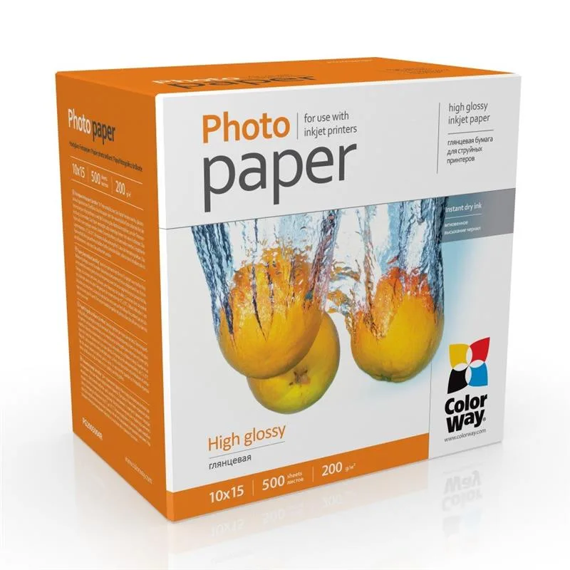 Фотопапір ColorWay глянцевий 200г/м2 10х15см 500 арк (PG2005004R)