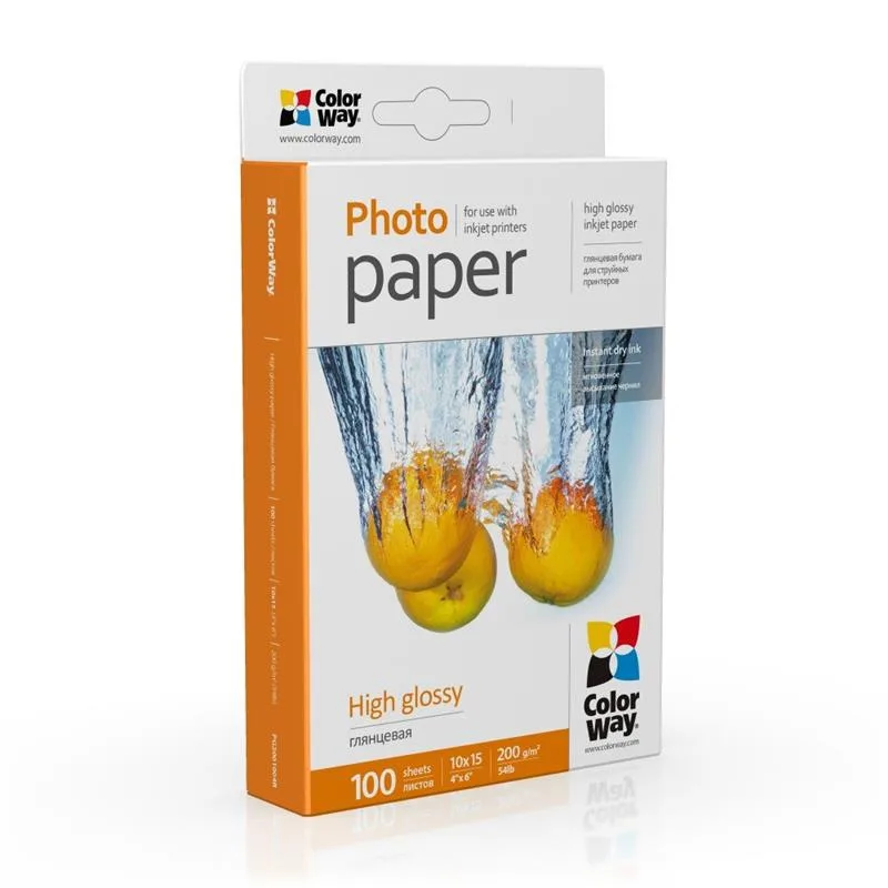 Фотопапір ColorWay глянцевий 200г/м2 10х15см 100 арк (PG2001004R)