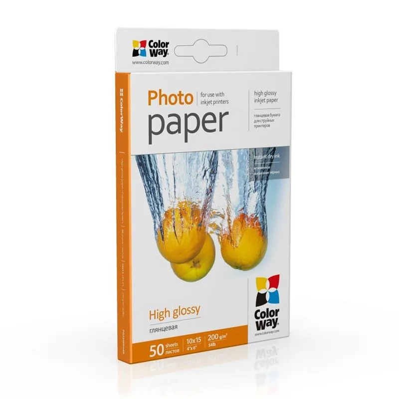 Фотопапір ColorWay глянцевий 200г/м2 10х15см 50 арк (PG2000504R)