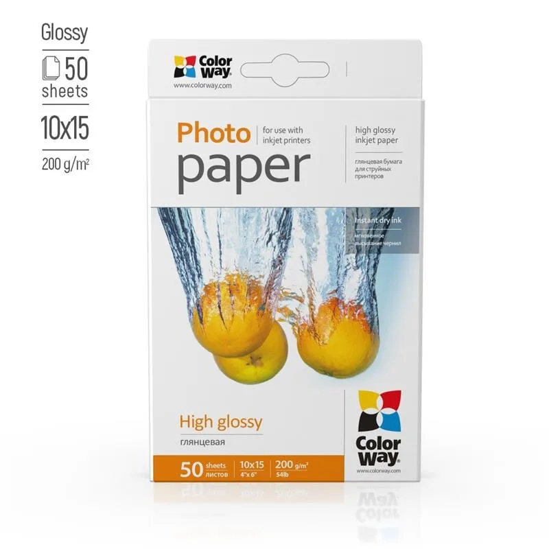 Фотопапір ColorWay глянцевий 200г/м2 10х15см 50 арк (PG2000504R) — фото 2