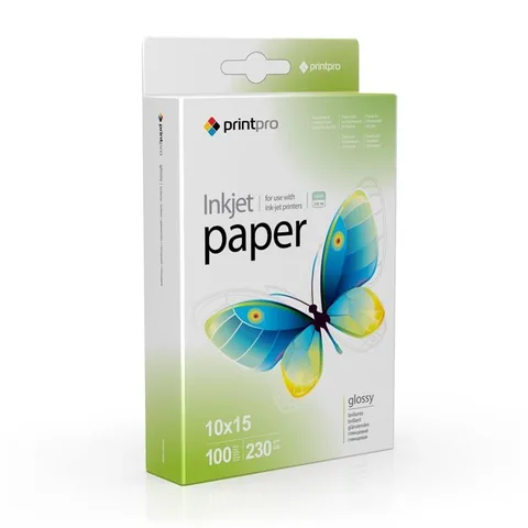 Фотобумага PrintPro глянцевая 230г/м2 10x15 см 100 л (PGE2301004R)