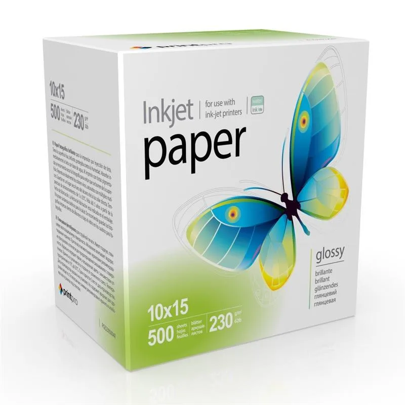 Фотопапір PrintPro глянцевий 230г/м2 10х15см 500 арк (PGE2305004R)