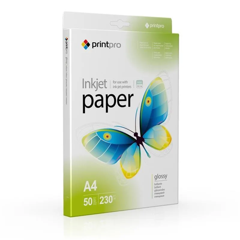 Фотопапір PrintPro глянцевий 230г/м2 A4 50 арк (PGE230050A4)
