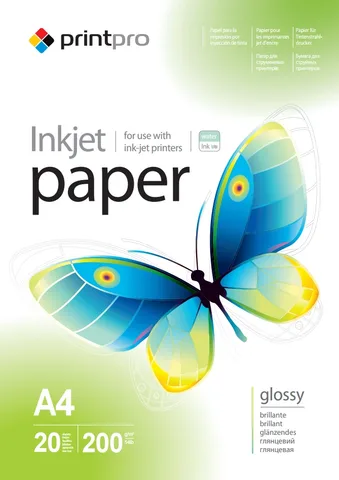 Фотобумага PrintPro глянцевая 200г/м2 A4 20 л (PGE200020A4)