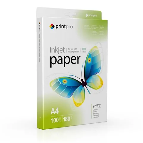 Фотобумага PrintPro глянцевая 180г/м2 A4 100 л (PGE180100A4)