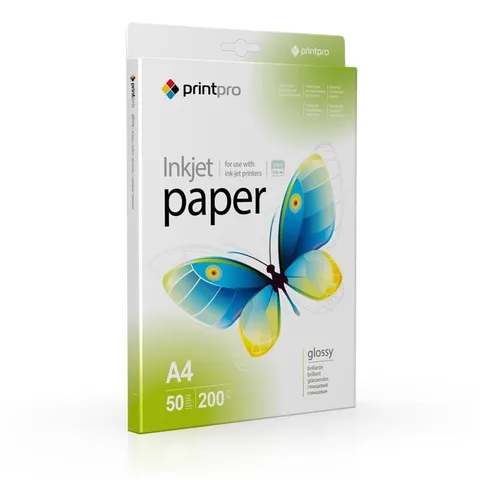 Фотобумага PrintPro глянцевая 200г/м2 A4 50 л (PGE200050A4)