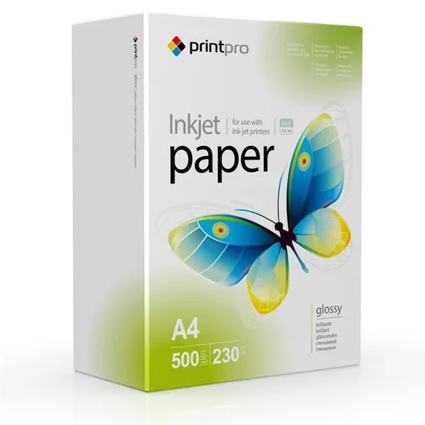 Фотобумага PrintPro глянцевая 230г/м2 A4 500 л (PGE230500A4)