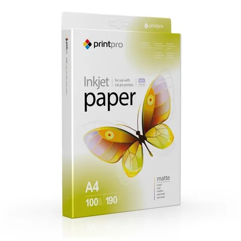 Фотобумага PrintPro матовая 190г/м2 A4 100 л (PME190100A4)