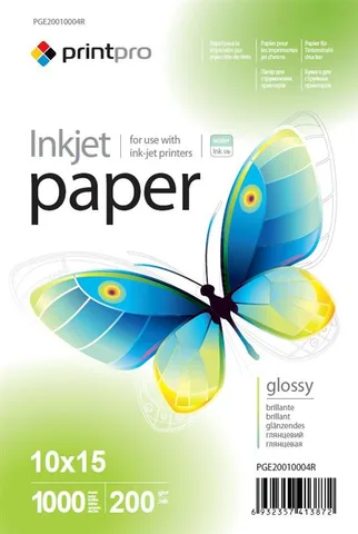 Фотопапір PrintPro глянцевий 200г/м2 10х15см 1000 арк (PGE20010004R)