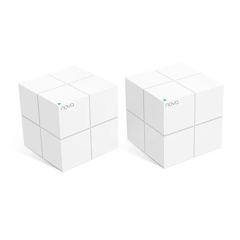 Комплект з двох білих кубічних модулів Wi-Fi Mesh системи Tenda Nova MW6