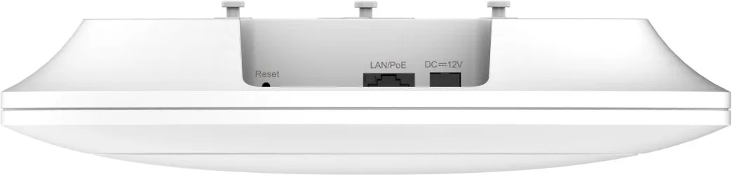Вид сбоку точки доступа Ruijie Reyee RG-RAP2266 с портами LAN/PoE и DC