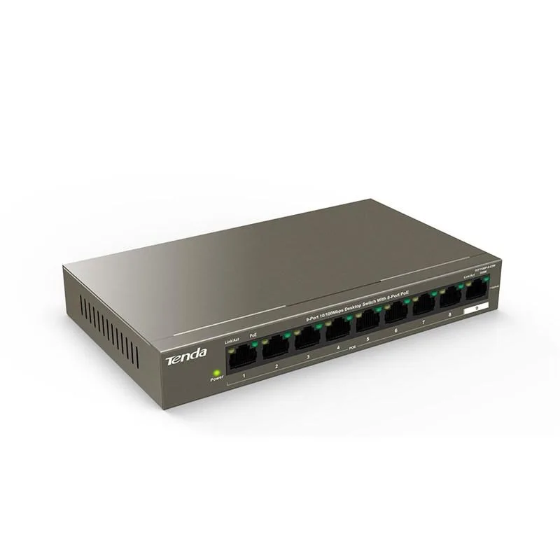 Мережевий комутатор Tenda TEF1109P-8-63W з портами PoE під кутом