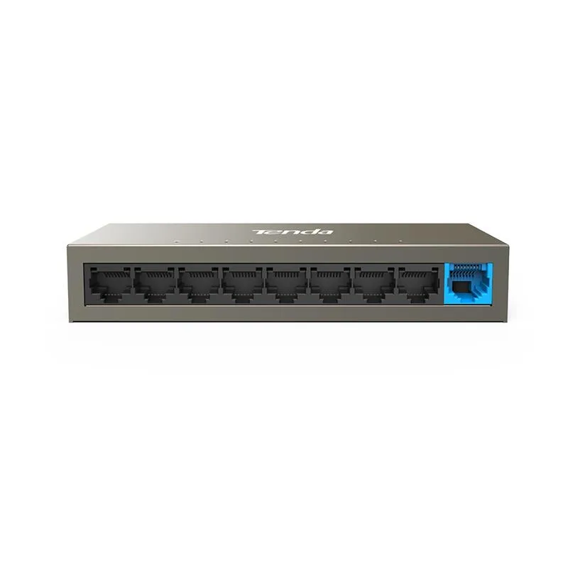 Комутатор Tenda TEF1109D з 8 портами LAN та виділеним синім портом Uplink