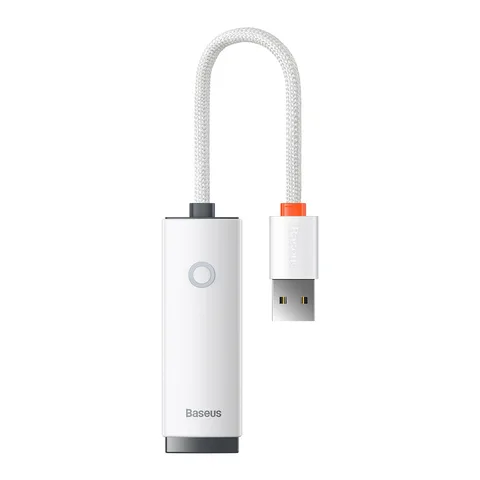 Адаптер Baseus Lite Series Ethernet Adapter USB-A to RJ45 LAN Port (100Mbps) (WKQX000002) White