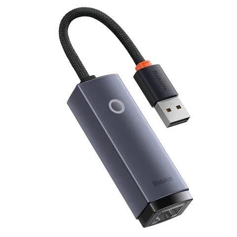 Адаптер Baseus Lite Series Ethernet Adapter USB-A to RJ45 LAN Port (100Mbps Aluminum Alloy) (WKQX000013) Grey