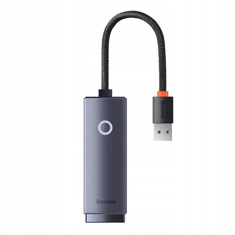 Адаптер Baseus Lite Series Ethernet Adapter USB-A to RJ45 LAN Port (1000Mbps Aluminum Alloy) (WKQX000113) Grey