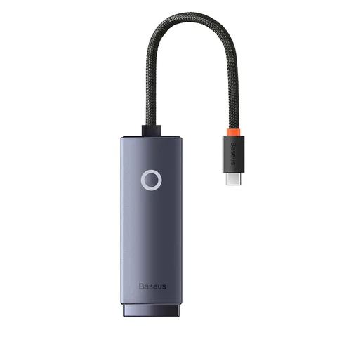 Адаптер Baseus Lite Series Ethernet Adapter Type-C to RJ45 LAN Port (1000Mbps Aluminum Alloy) (WKQX000313) Grey