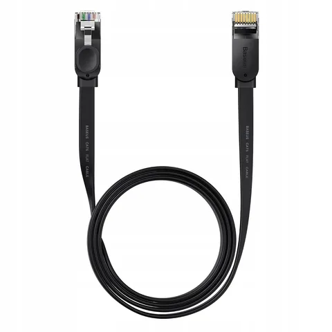 Сетевой кабель Baseus high Speed Six types of RJ45 Gigabit network cable (flat cable) 10m (WKJS000201) Black