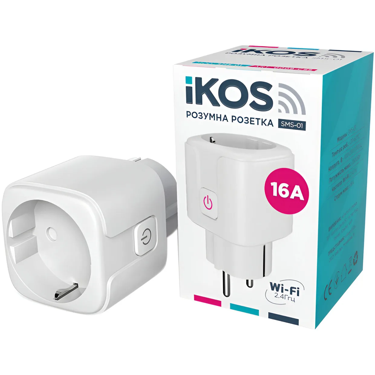 Умная розетка Ikos SMS-01 (0009-CSS) White