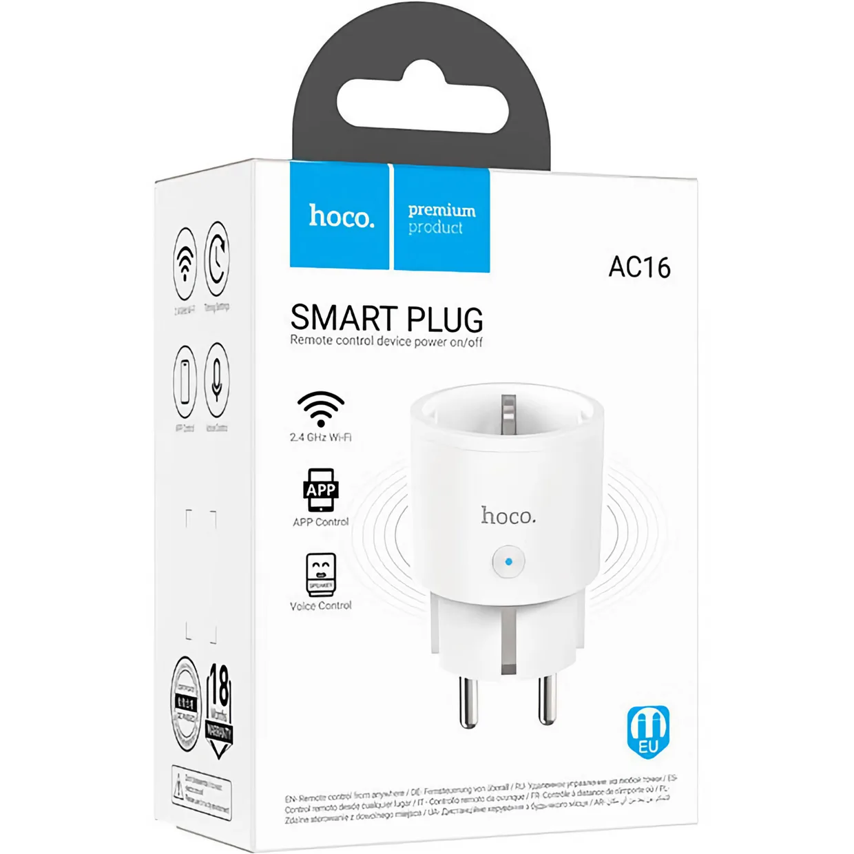 Умная розетка Hoco AC16 Veloz smart socket (EU/GER) (6942007616959) White — фото 7