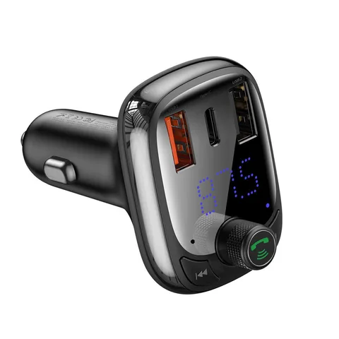 FM-трансмиттер (модулятор) Baseus T Shaped S-13 Bluetooth MP3 PPS Fast Charger Edition (CCTM-B01/CCMT000101) Black