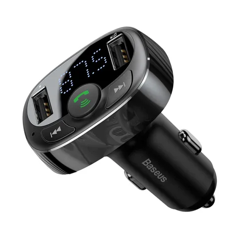 FM-трансмиттер (модулятор) Baseus T Shaped S-09A Bluetooth MP3 Car Charger Standard Edition (CCTM-01/CCMT000001) Black