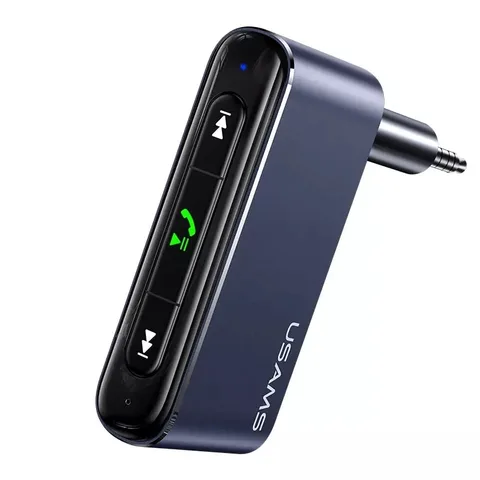 FM-трансмиттер (модулятор) Usams 3.5DC Mini Car Wireless Audio Receiver BT5.0 (US-SJ519) Grey