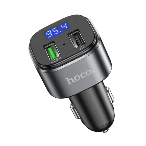 FM-трансмиттер (модулятор) Hoco E67 Fighter QC3.0 Car BT FM Transmitter (6931474762122) Black