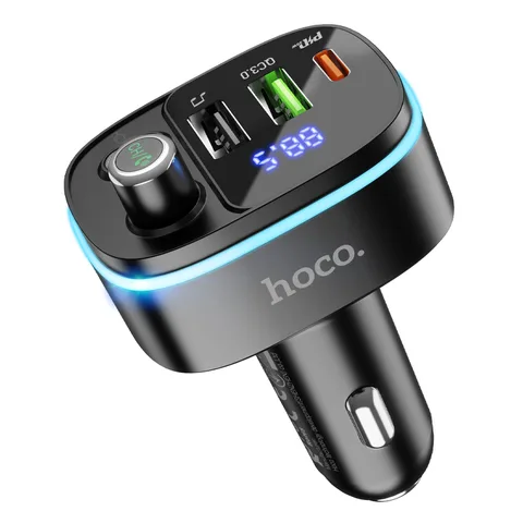 FM-трансмиттер (модулятор) Hoco Fast PD20W+QC3.0 Car BT FM Transmitter (E62) Black