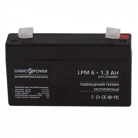 Аккумуляторная батарея LogicPower LPM 6V 1.3AH (LP4157)