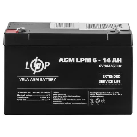 Аккумуляторная батарея LogicPower LPM 6V 14AH (LP4160)