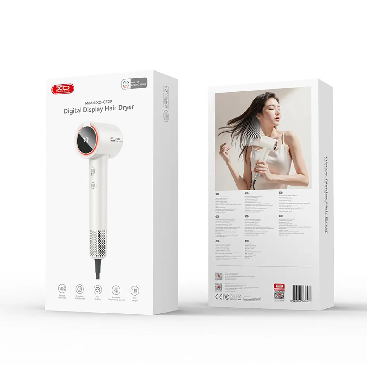 Фен XO Hair Dryer CF29 White — фото 7