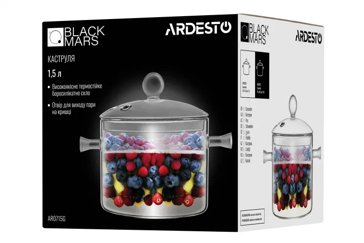 Кастрюля с крышкой Ardesto Black Mars 1.5 л (AR0715G) — фото 5