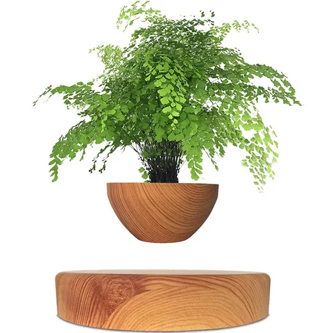 Магнитный левитационный горшок для растений Xiaomi HCNT Magnetic Levitating Pot M10-PS (SIM10-PS) Wood Grain