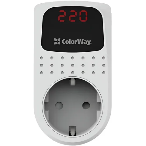 Реле напряжения ColorWay 16A 3680W, 150-210V/230-280V DS2 (CW-VR16-02D) White