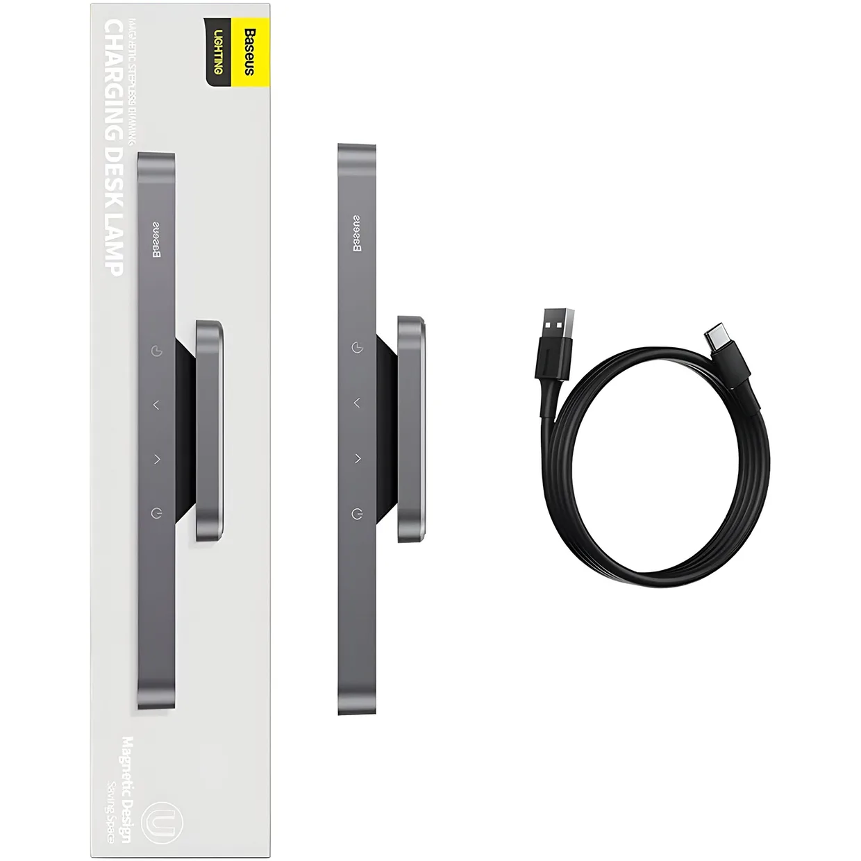 Офисная настольная лампа Baseus Magnetic Stepless Dimming Charging 5W 4000K (DGXC-C0G) Deep Gray — фото 4