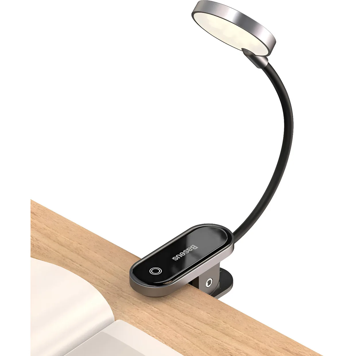 Портативная настольная лампа Baseus Comfort Reading Mini Clip Lamp (DGRAD-0G) Dark Gray — фото 2