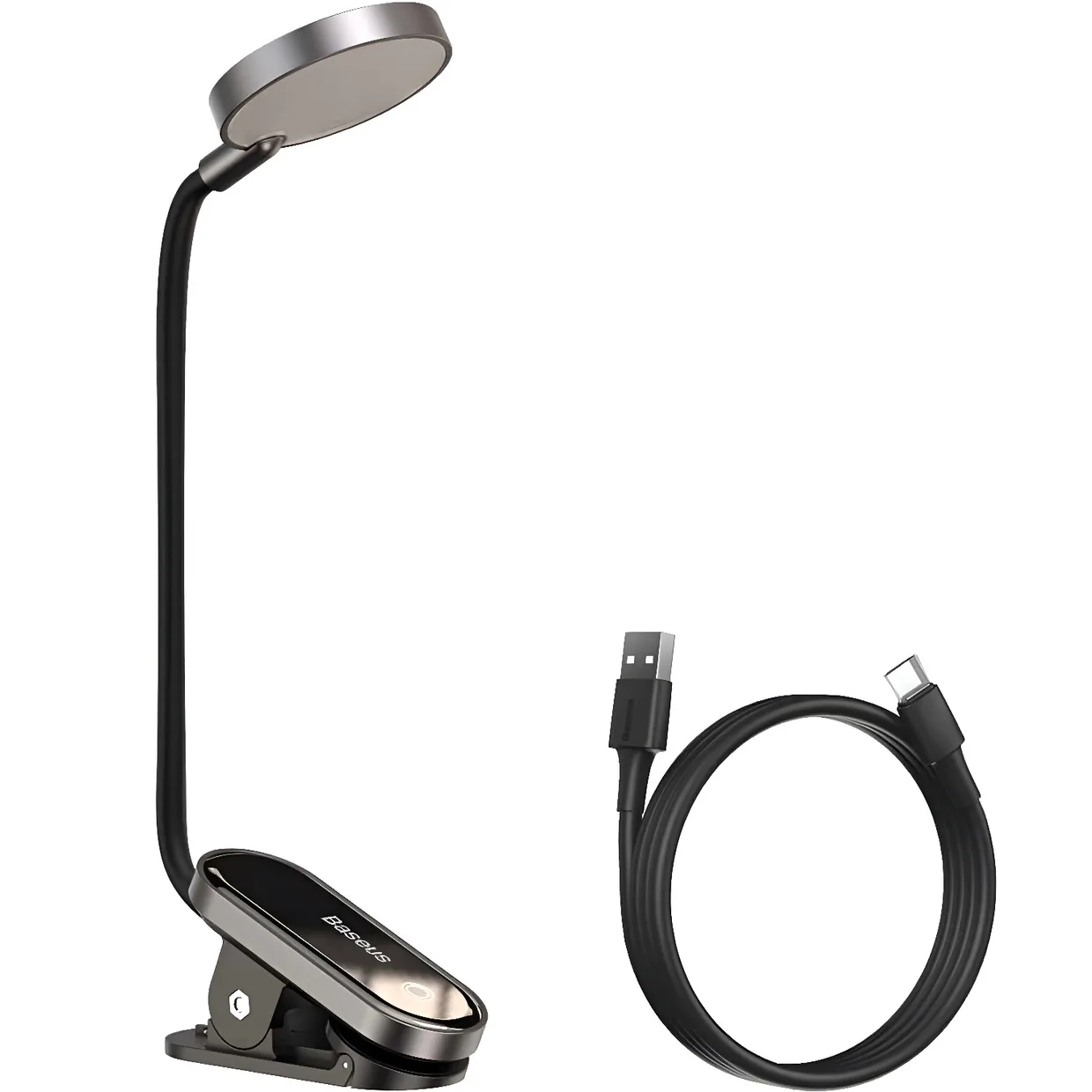 Портативная настольная лампа Baseus Comfort Reading Mini Clip Lamp (DGRAD-0G) Dark Gray — фото 4