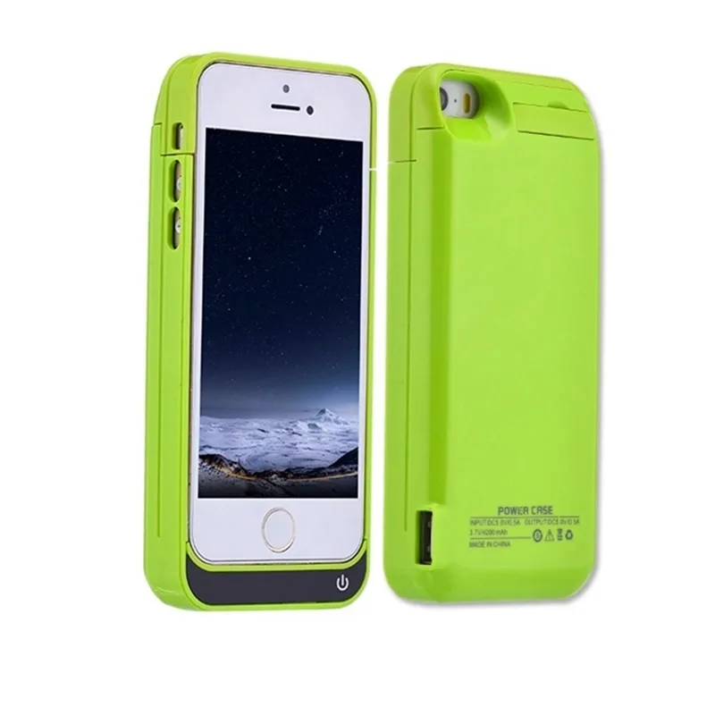 Чехол аккумулятор для iPhone 5/5C/5s/SE с подставкой в салатовом цвете фото 1